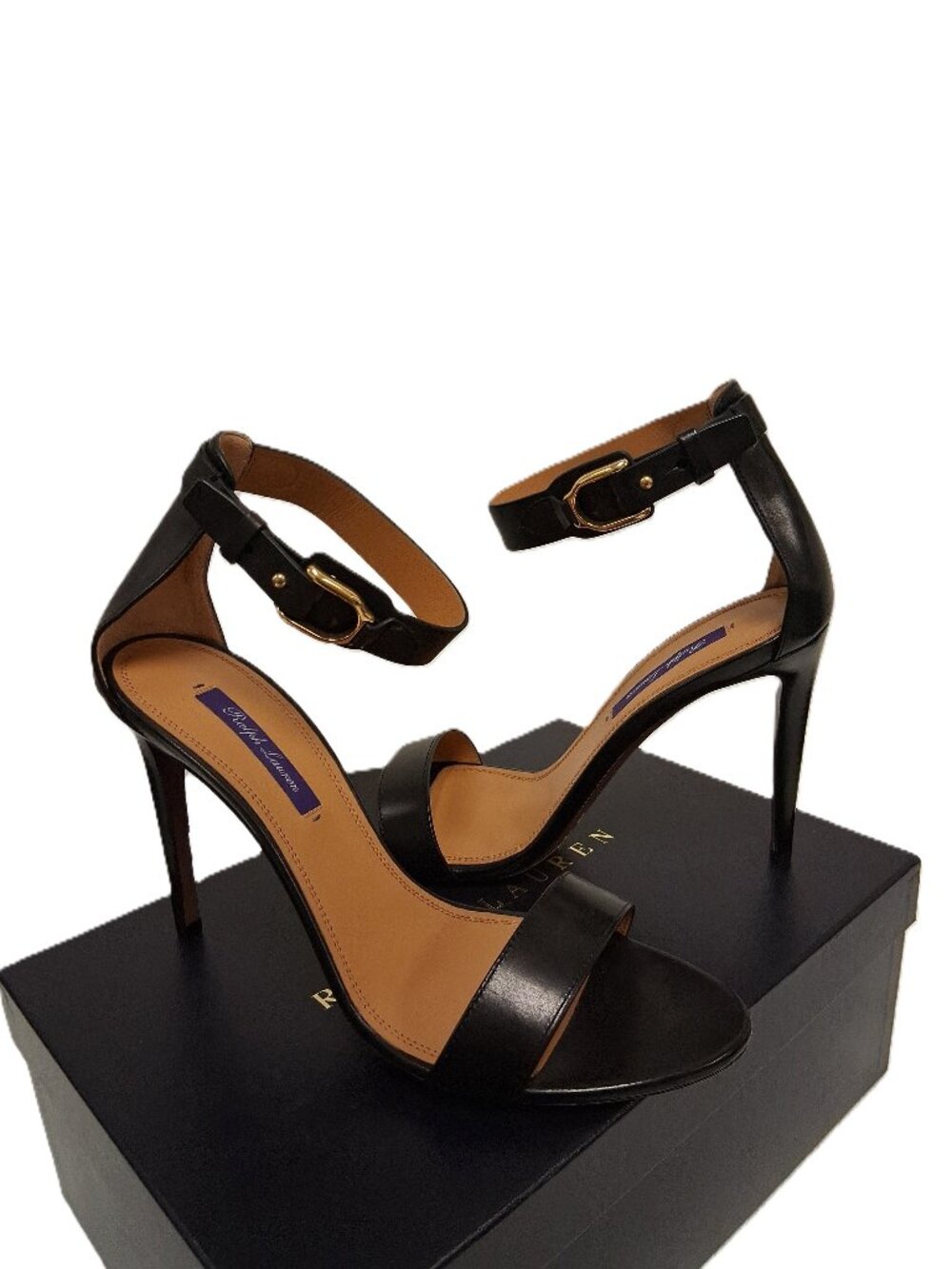 Ralph Lauren Colson Black Soft Lux Calf Heels